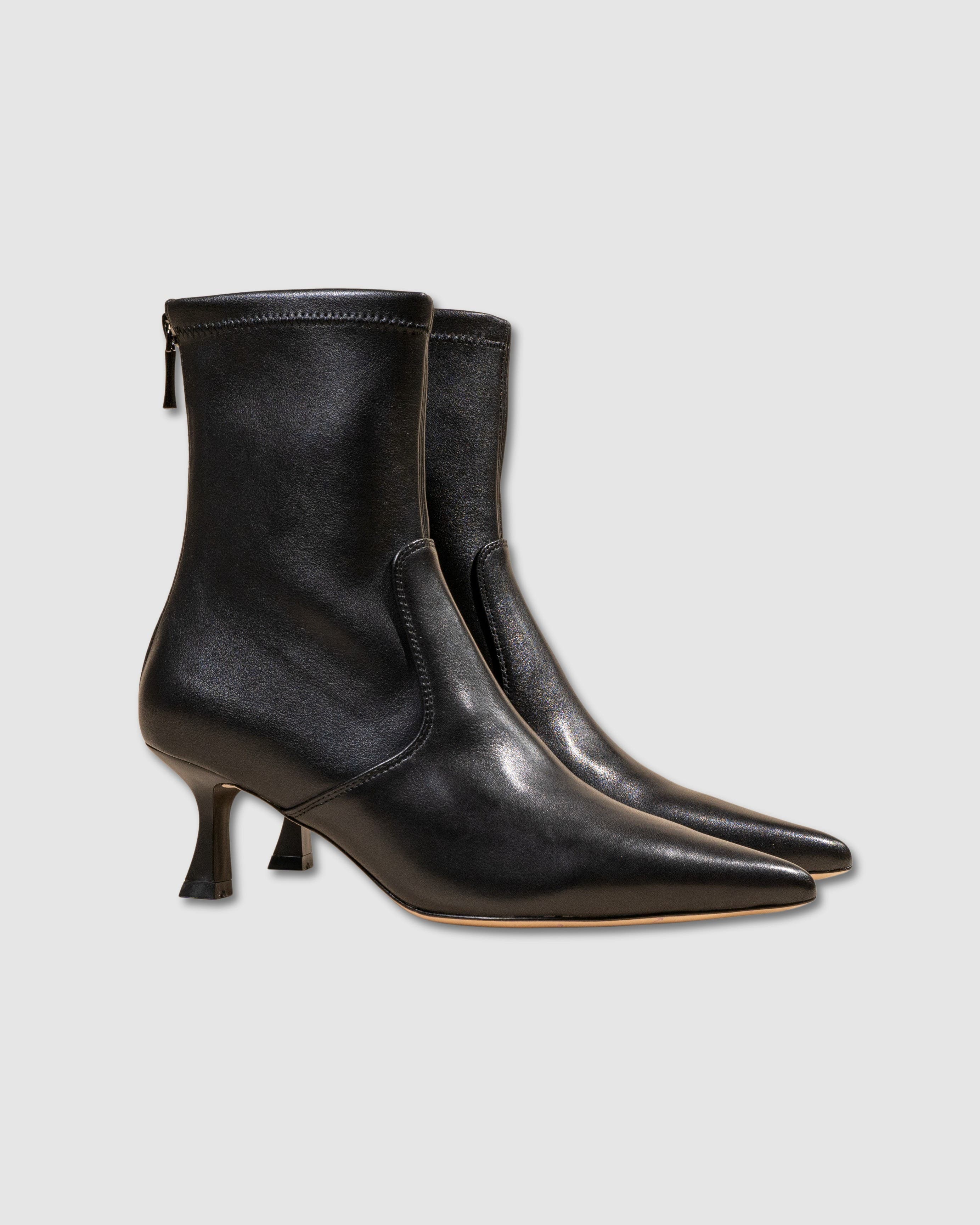 MI/MAI Louise Pointed Toe Low Heel Ankle Boot, Alternate, color, Black