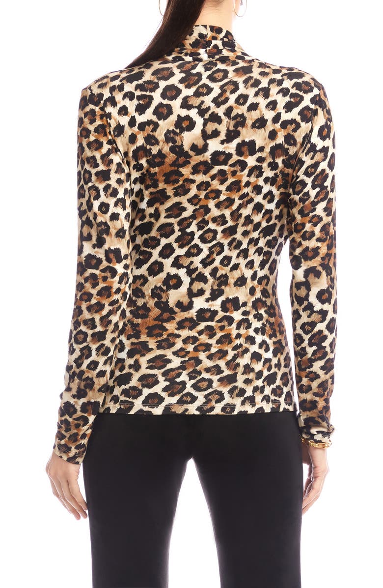 Karen Kane Wrap Front Ruched Top, Alternate, color, Leopard