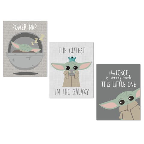 Star Wars The Child/Baby Yoda Unframed Nursery Wall Art Decor 3pc