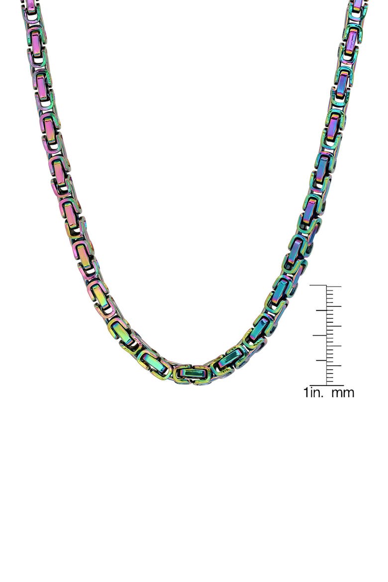 Men's Rainbow IP Stainless Steel Chain Link Necklace, Alternate, color, MULTI