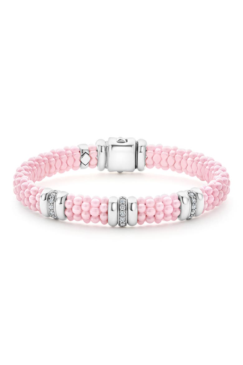 Pink Caviar Bead Diamond Station Bracelet (Nordstrom Exclusive) video