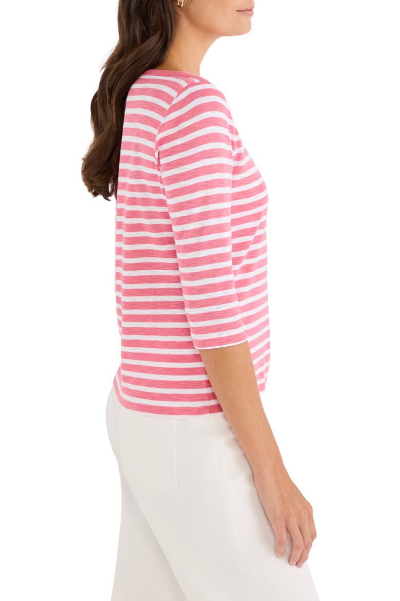Stripe Boat Neck T-Shirt, Alternate, color, RASPBERRY MIX