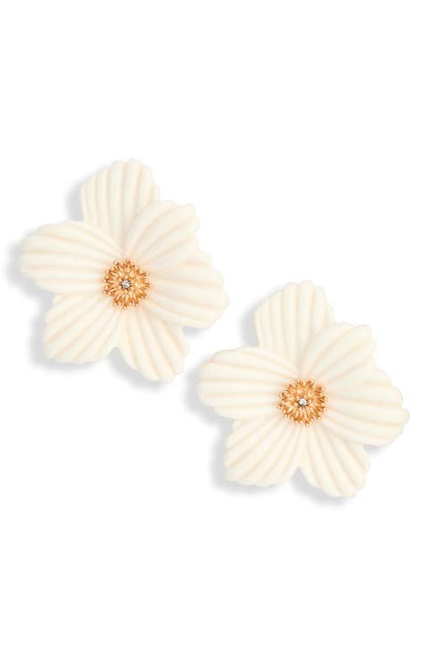 Resin Flower Stud Earrings