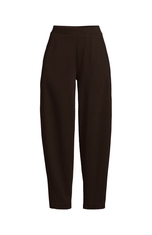 Lands' End Sport Knit High Rise Barrel Ankle Pants In Brown