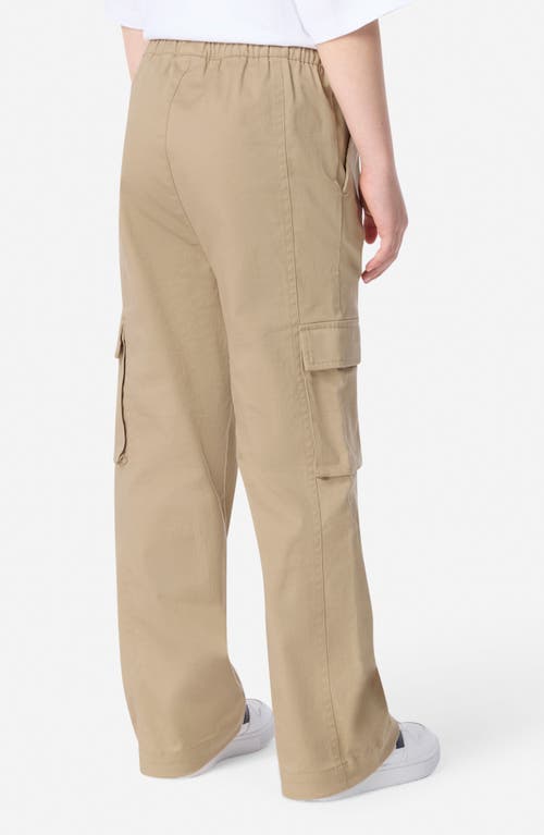 Lacoste Kids' Straight Leg Cargo Pants In Brown