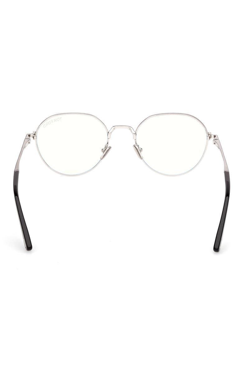 51mm Round Optical Glasses, Alternate, color, SHINY PALLADIUM / SHINY BLACK
