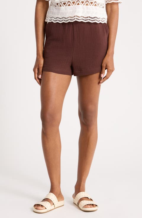 Cotton Gauze Drawstring Shorts