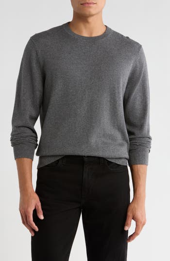 14th & Union Organic Cotton & Cashmere Blend Crewneck Sweater In Gray
