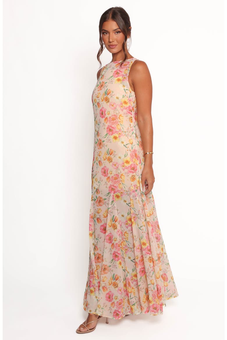 Keani Floral Sleeveless Maxi Dress, Alternate, color, PEONY