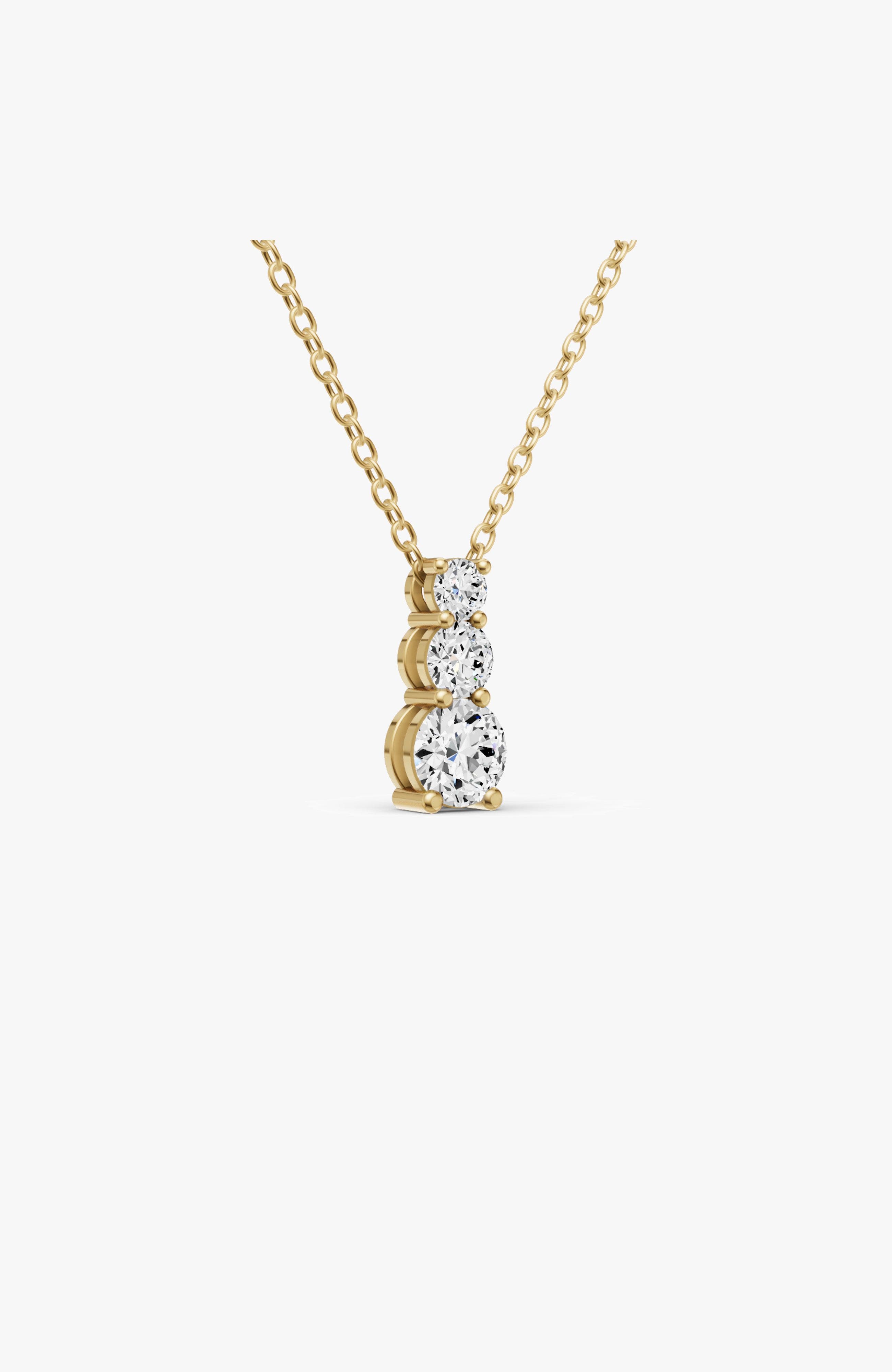 SEREIA OFFICIAL 14K Gold 1.5 ct Round Lab Grown Diamond Three Stone ...