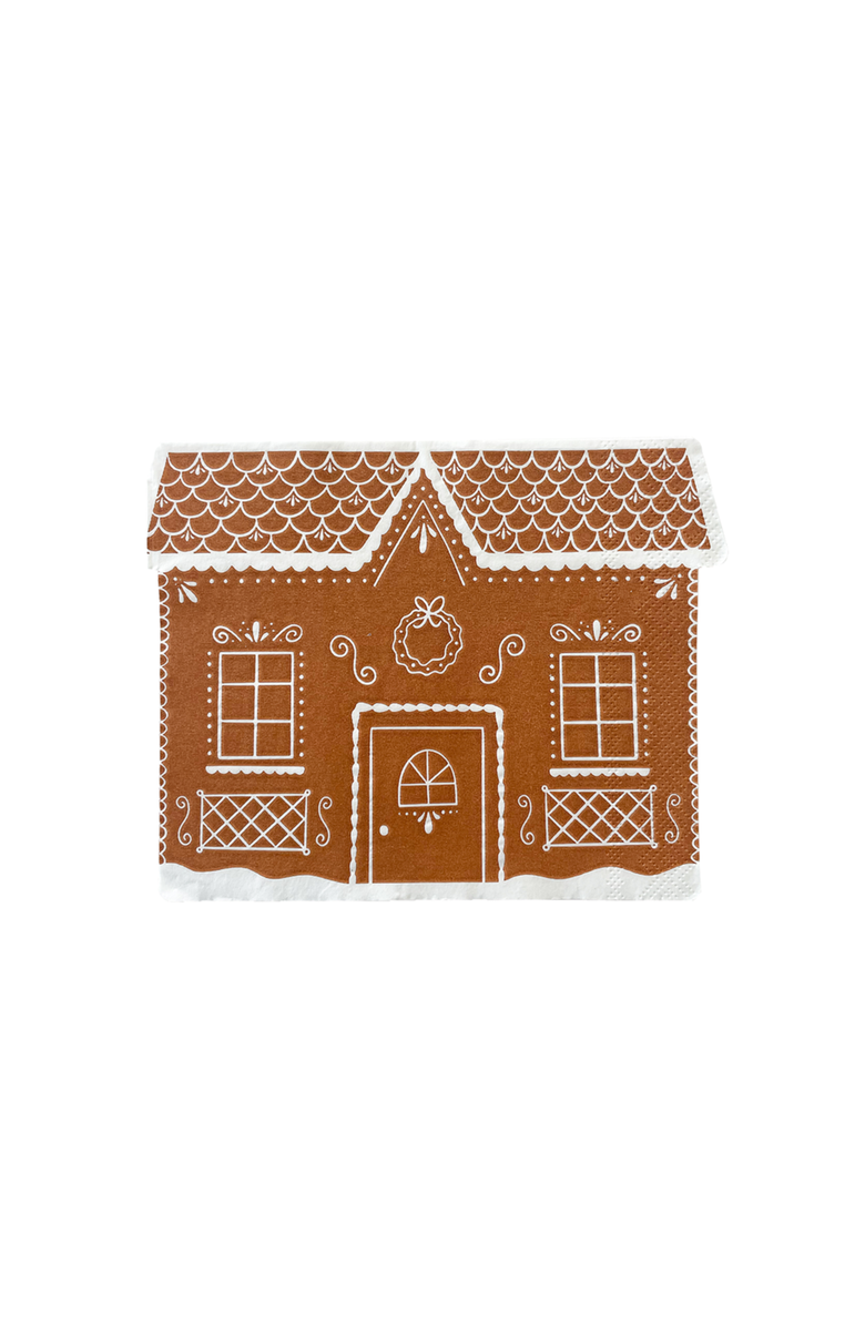 Daydream Society Baking Spirits Bright Gingerbread House Large Napkins in Brown, Main, color, Assorted Pre-Pack