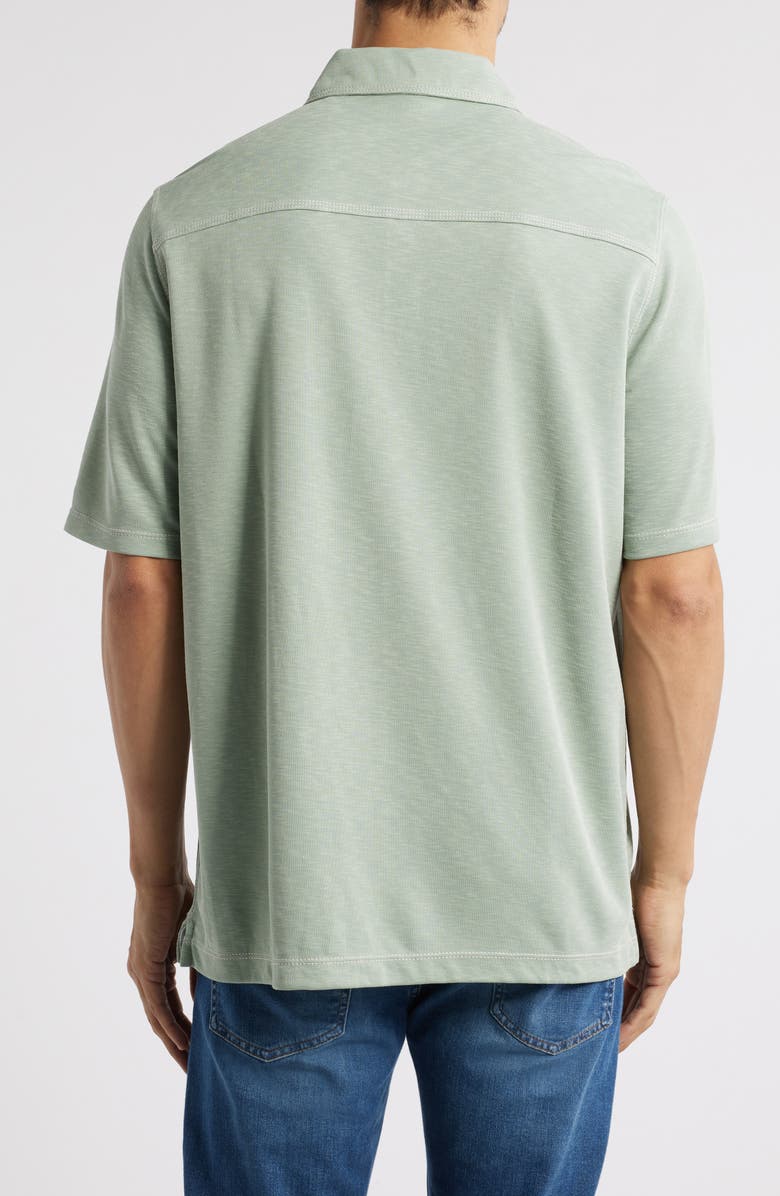 Johnston & Murphy Vintage Slub Jersey Polo, Alternate, color, Sage