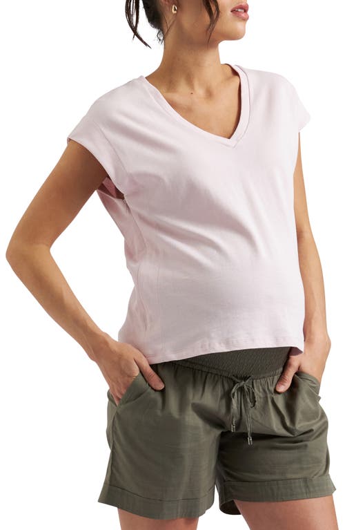 RIPE MATERNITY RIPE MATERNITY MARLY SIDE ZIP COTTON & LINEN MATERNITY/NURSING T-SHIRT