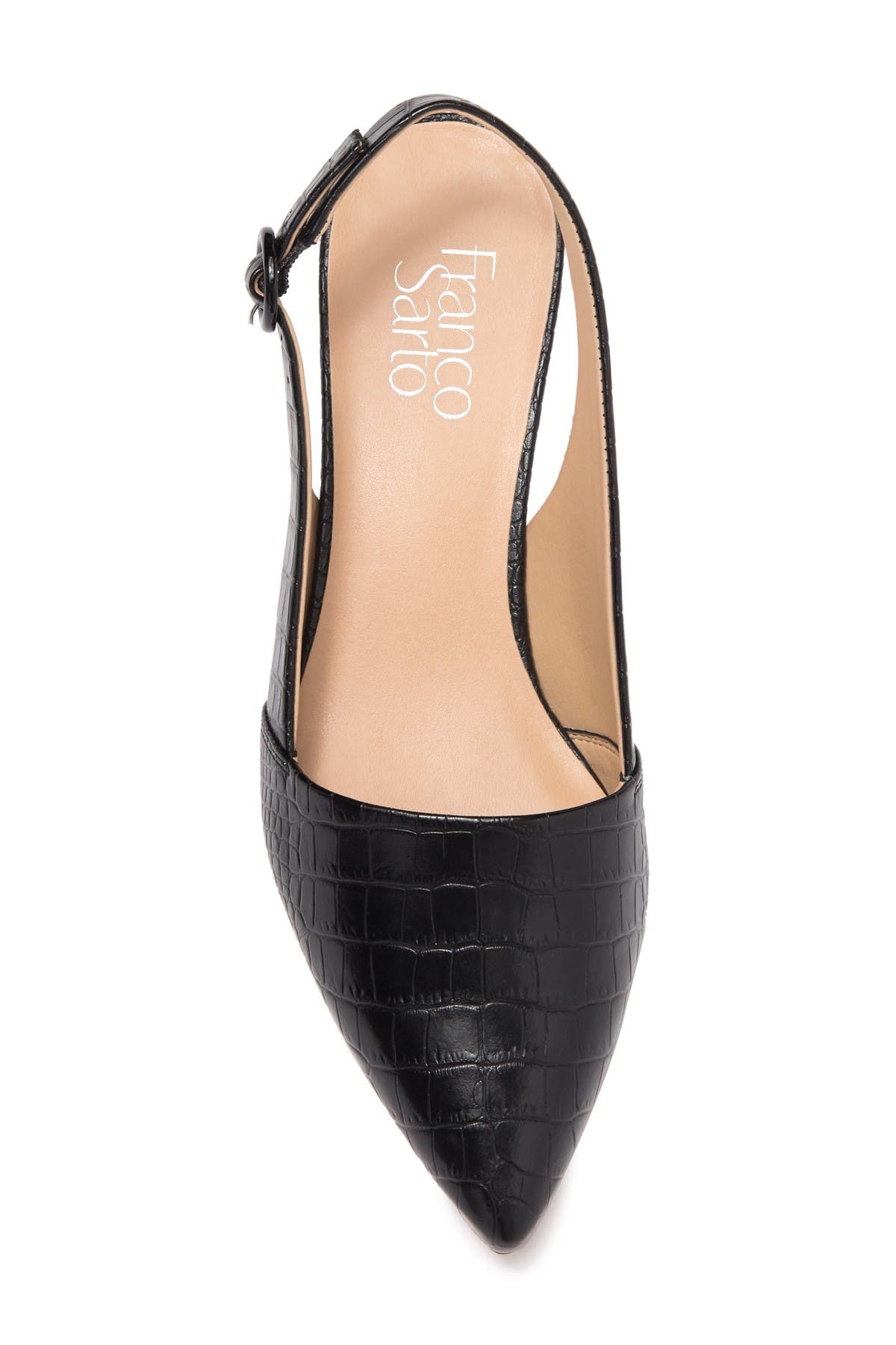 Franco Sarto Vickie Croc Embossed Pointed Toe Slingback Pump, Alternate, color, 