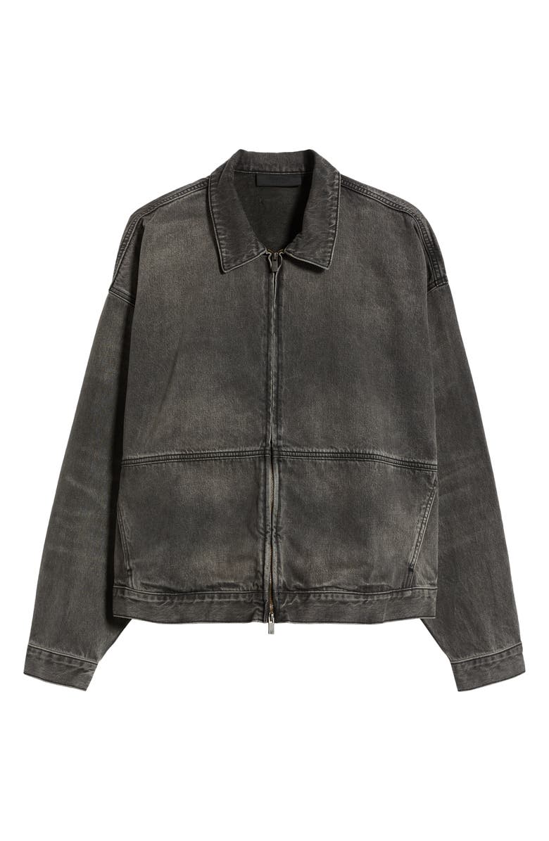 Fear of God Essentials Gender Inclusive Denim Trucker Jacket, Alternate, color, 