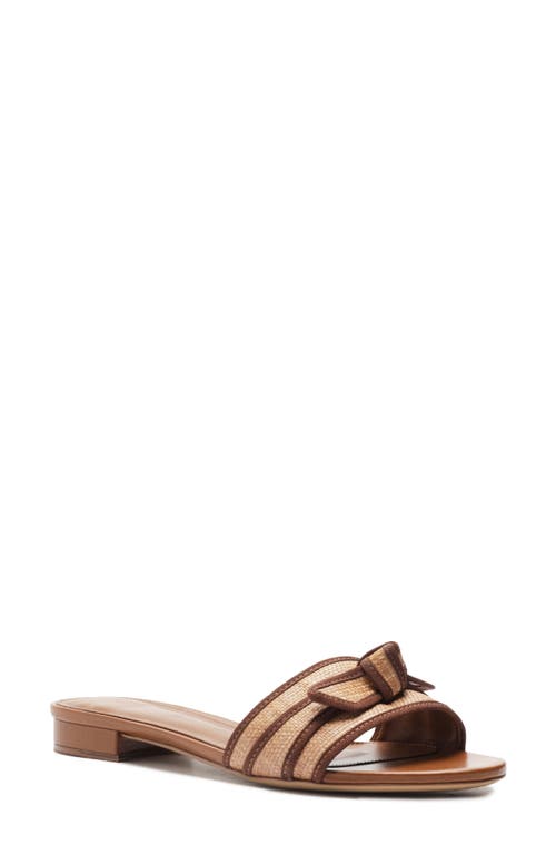 Alexandre Birman Clarita Grosgrain Raffia Sandal in Espresso/Dark Brown 