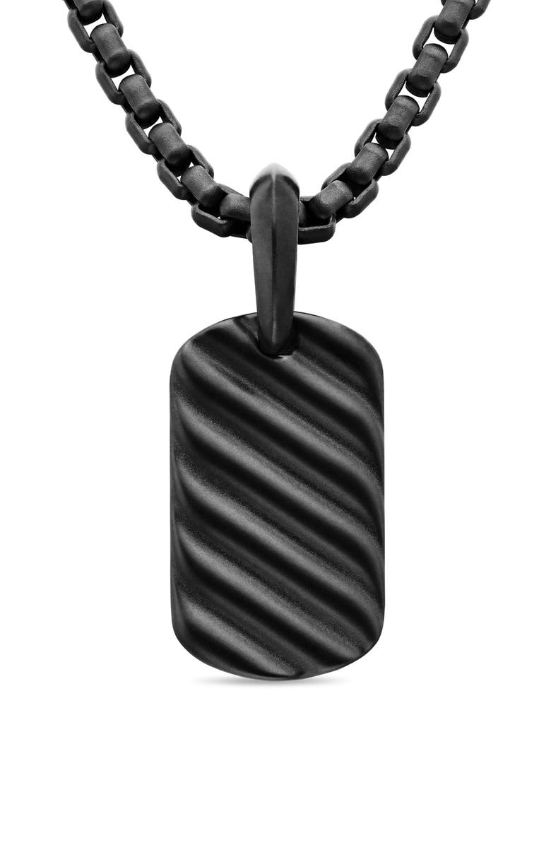 David Yurman Sculpted Cable Tag in Black Titanium, Main, color, 