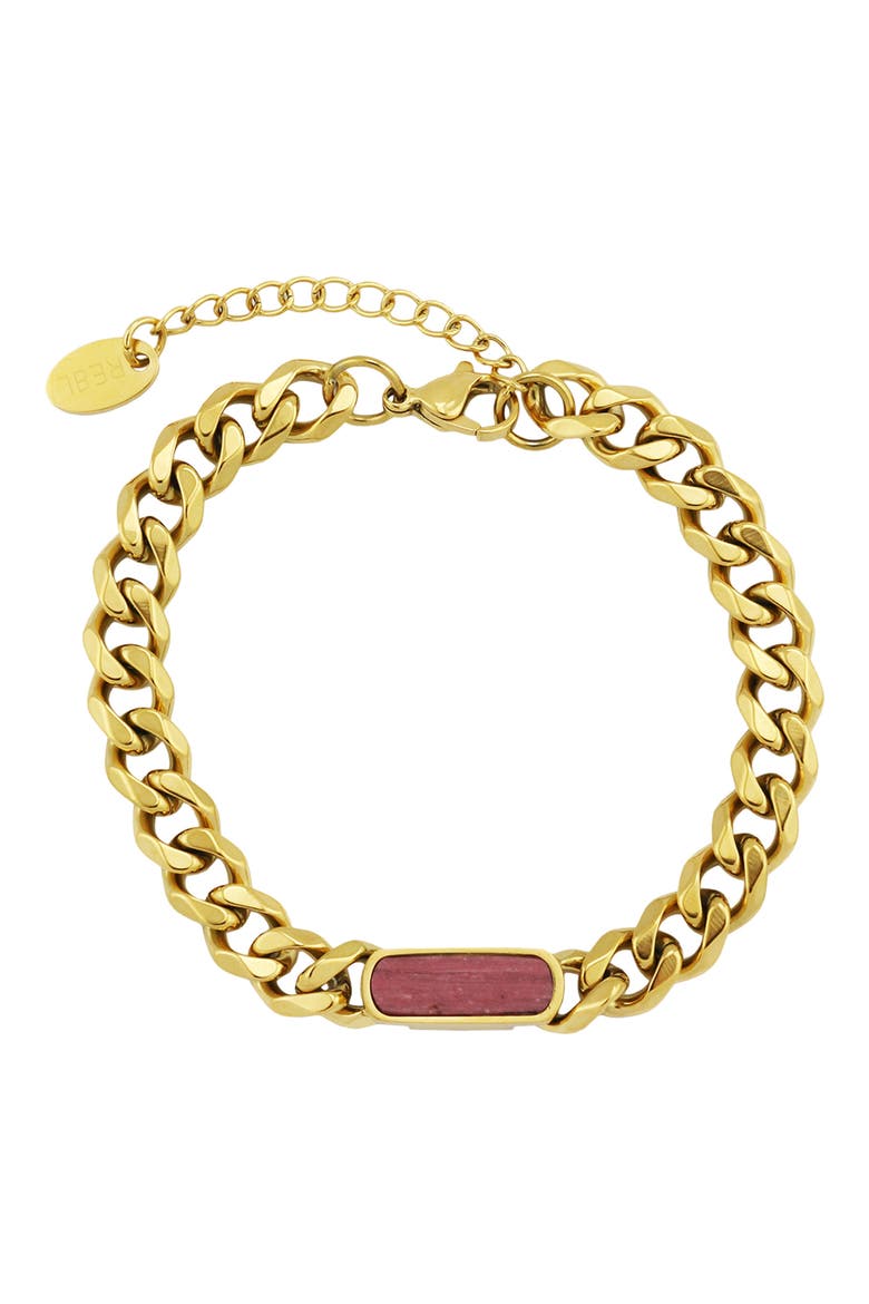 Gender Inclusive Curb Link Bracelet, Main, color, RED