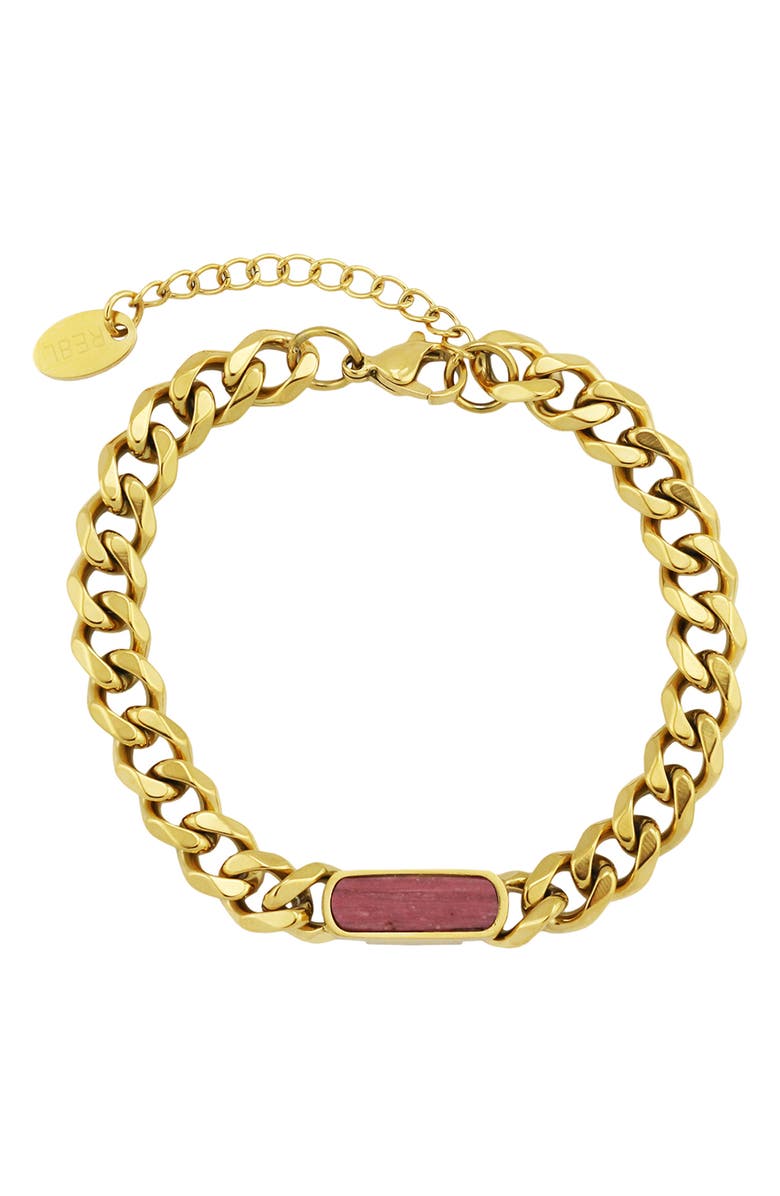 REBL Gender Inclusive Curb Link Bracelet, Main, color, Red