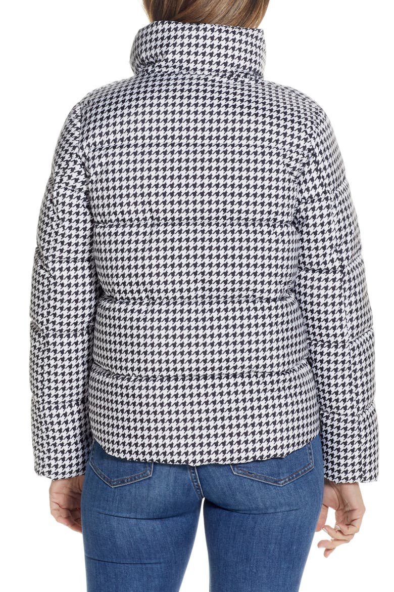 Houndstooth Puffer Jacket, Alternate, color, BLACK/ WHITE