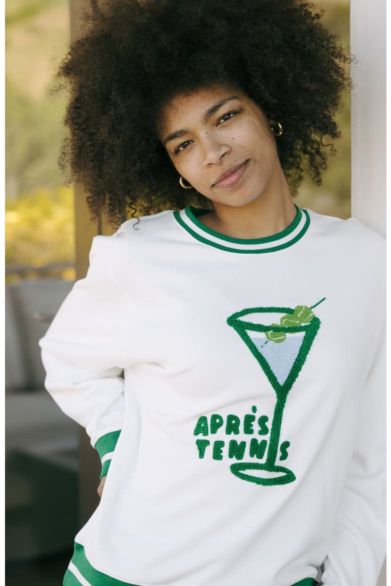 Elle Sweatshirt - Apres Tennis, Alternate, color, Ivory