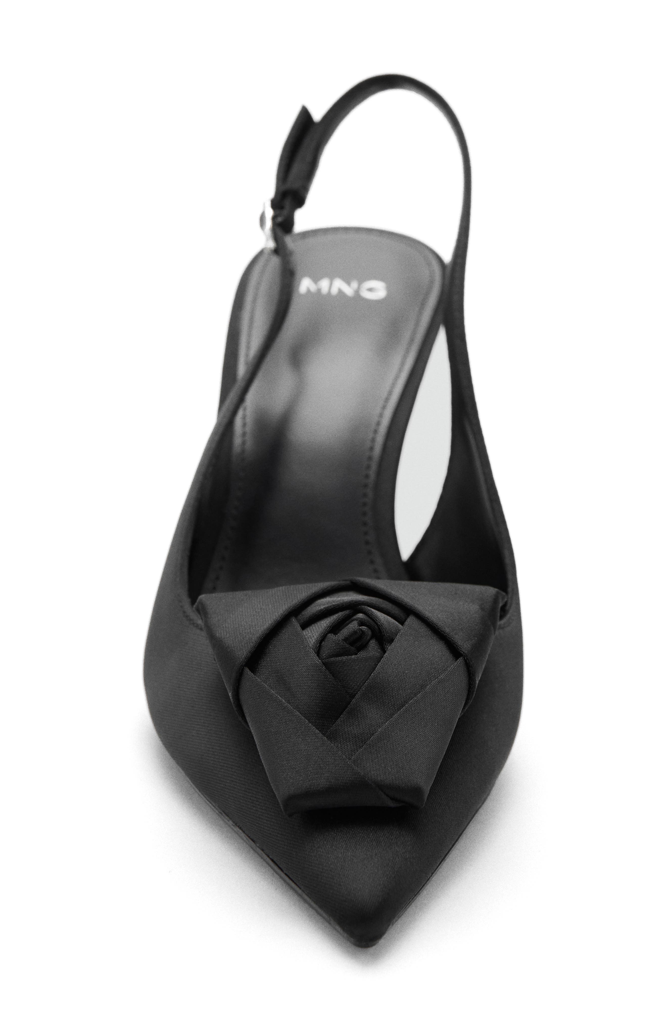 MANGO Slingback Pointed Toe Pump, Alternate, color, Black