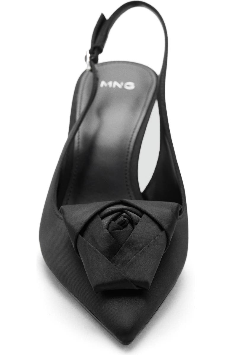 MANGO Slingback Pointed Toe Pump, Alternate, color, Black