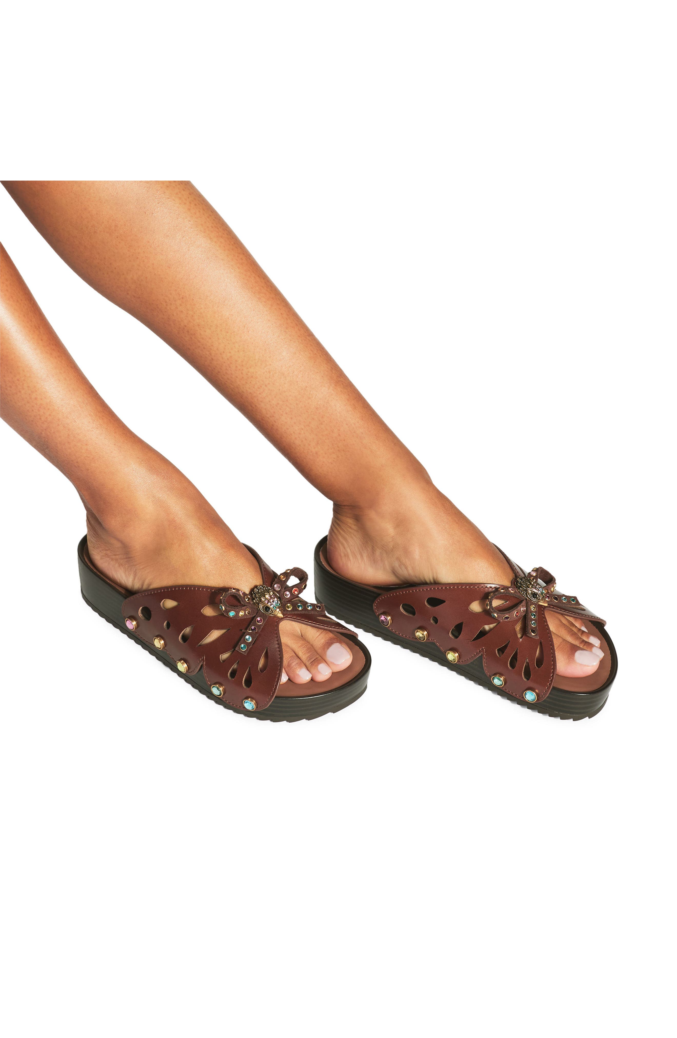 Kurt Geiger London Boho Butterfly Flatform Sandal, Alternate, color, Brown