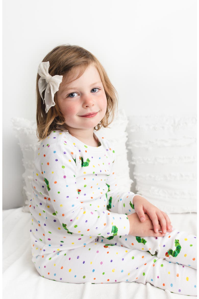 x 'The Very Hungry Caterpillar™' Kids' Fitted Organic Cotton Two-Piece Pajamas, Alternate, color, CATERPILLAR