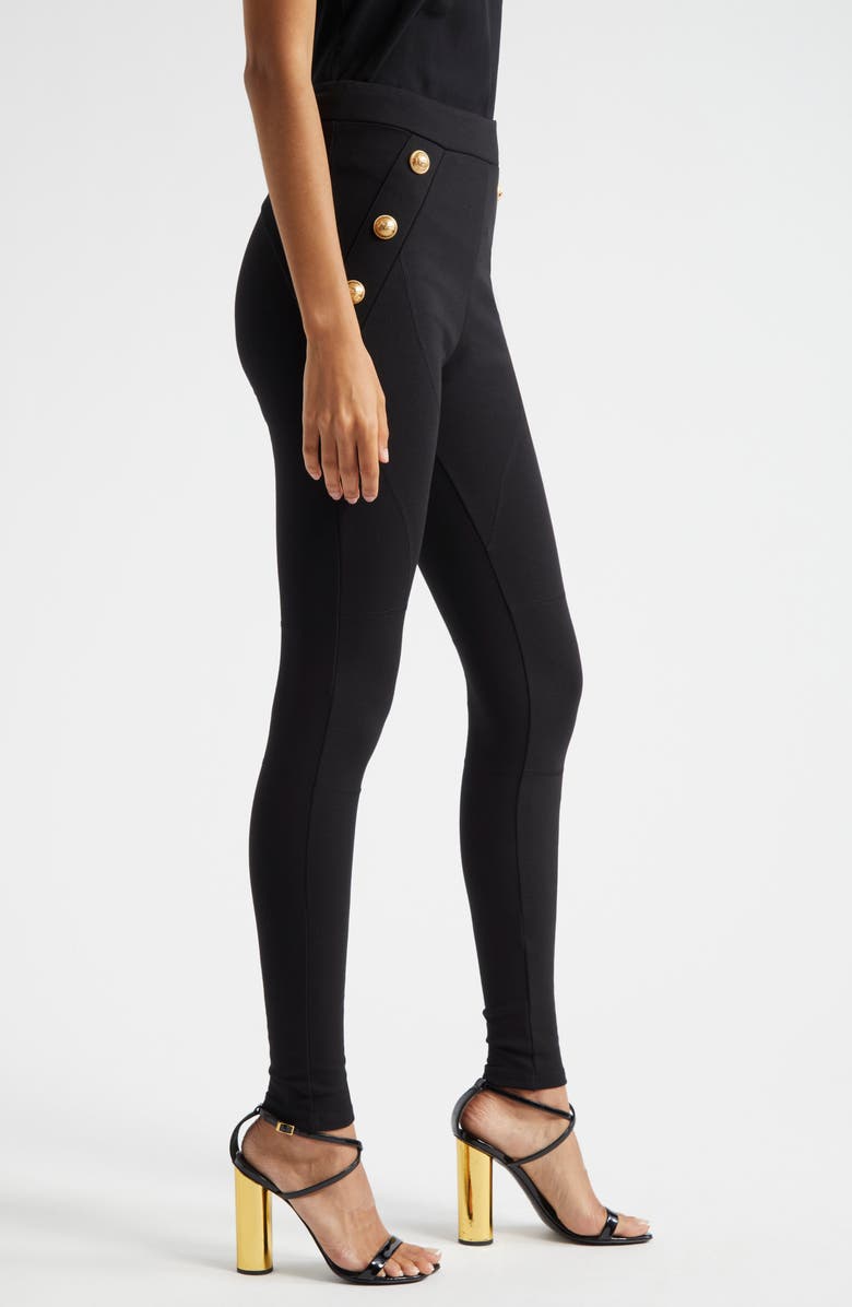 Balmain 6-Button Leggings, Alternate, color, 