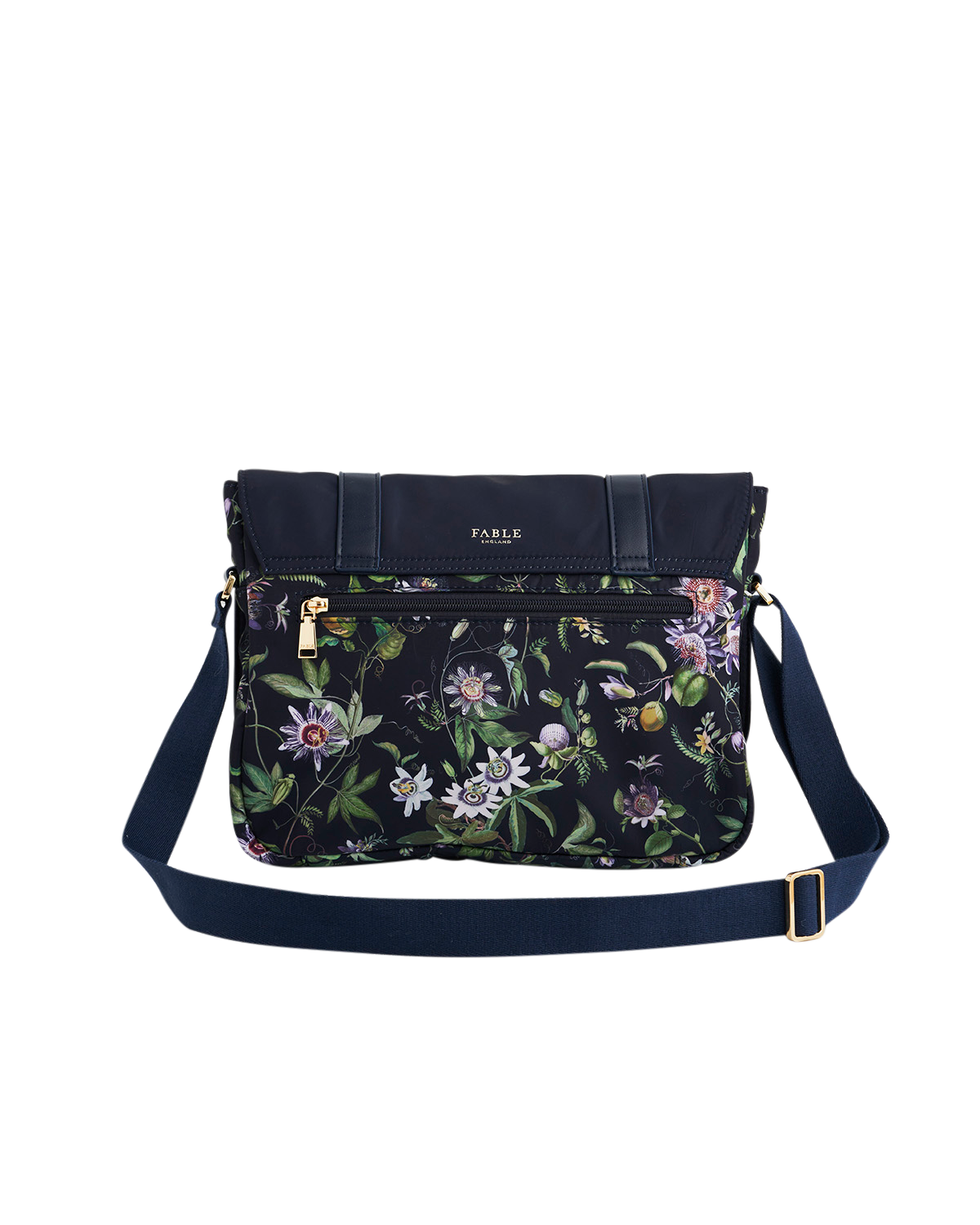Fable England Passion Flower Satchel, Alternate, color, Navy