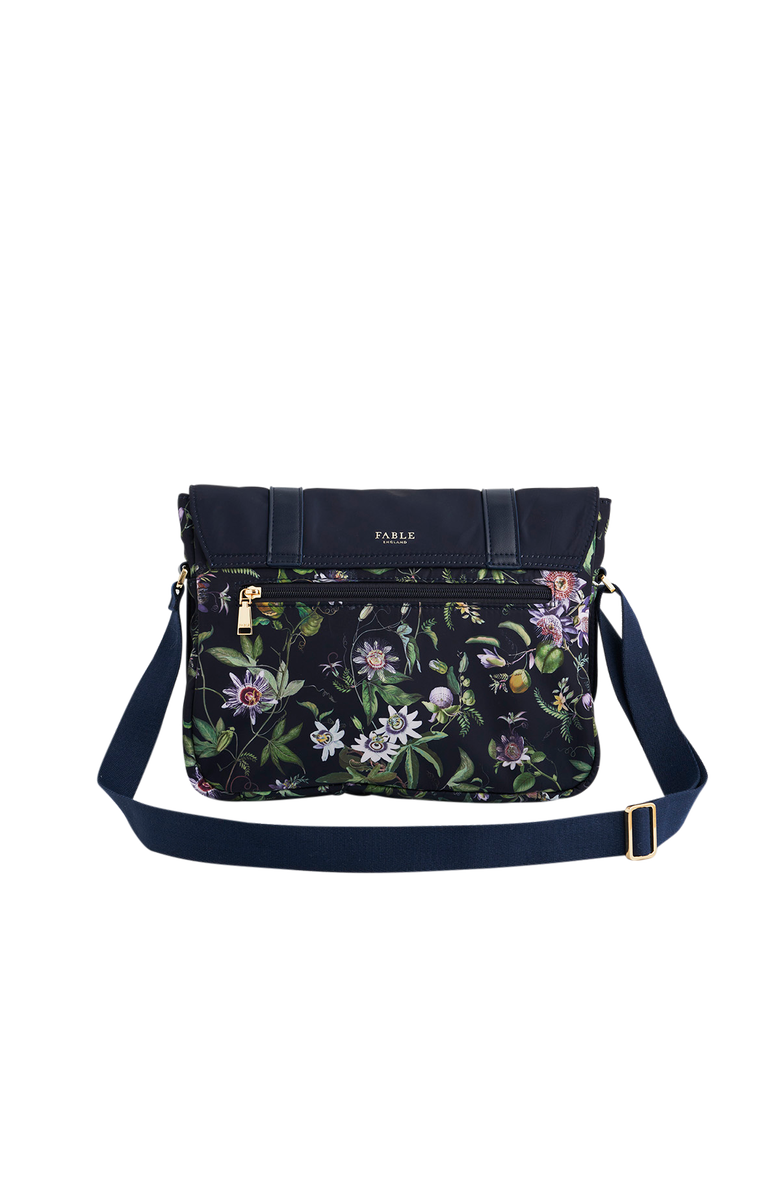 Fable England Passion Flower Satchel, Alternate, color, Navy