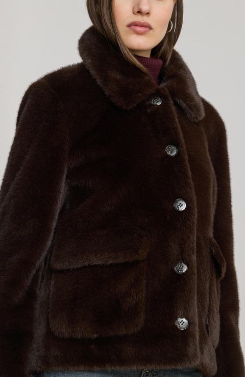 Ralph Lauren Lauren  Faux Fur Jacket In Brown
