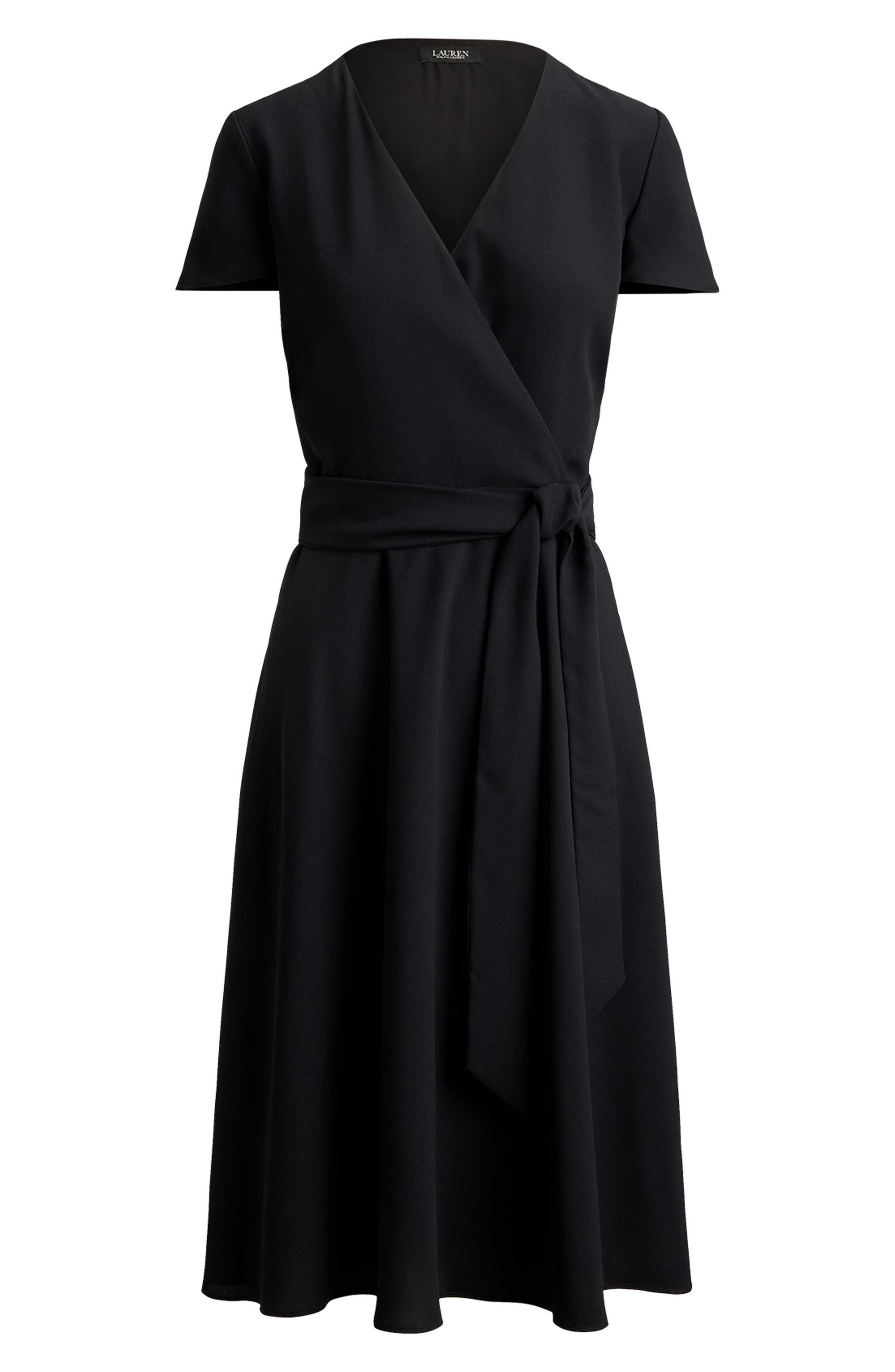 Lauren Ralph Lauren Surplice Neck Georgette Shirtdress (Women