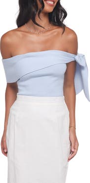 Petal & Pup Charama Bow Detail Off the Shoulder Knit Top