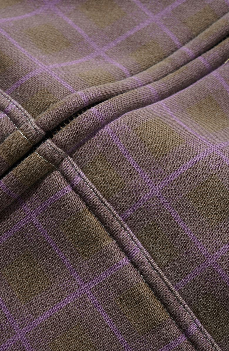 Butter Goods Eruption Logo Zip Hoodie, Alternate, color, Brown Plaid