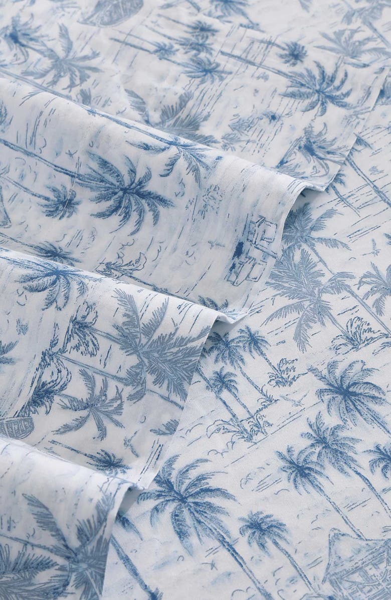 Tommy Bahama Surfside Cotton Percale Sheet Set, Alternate, color, White / Blue Multi