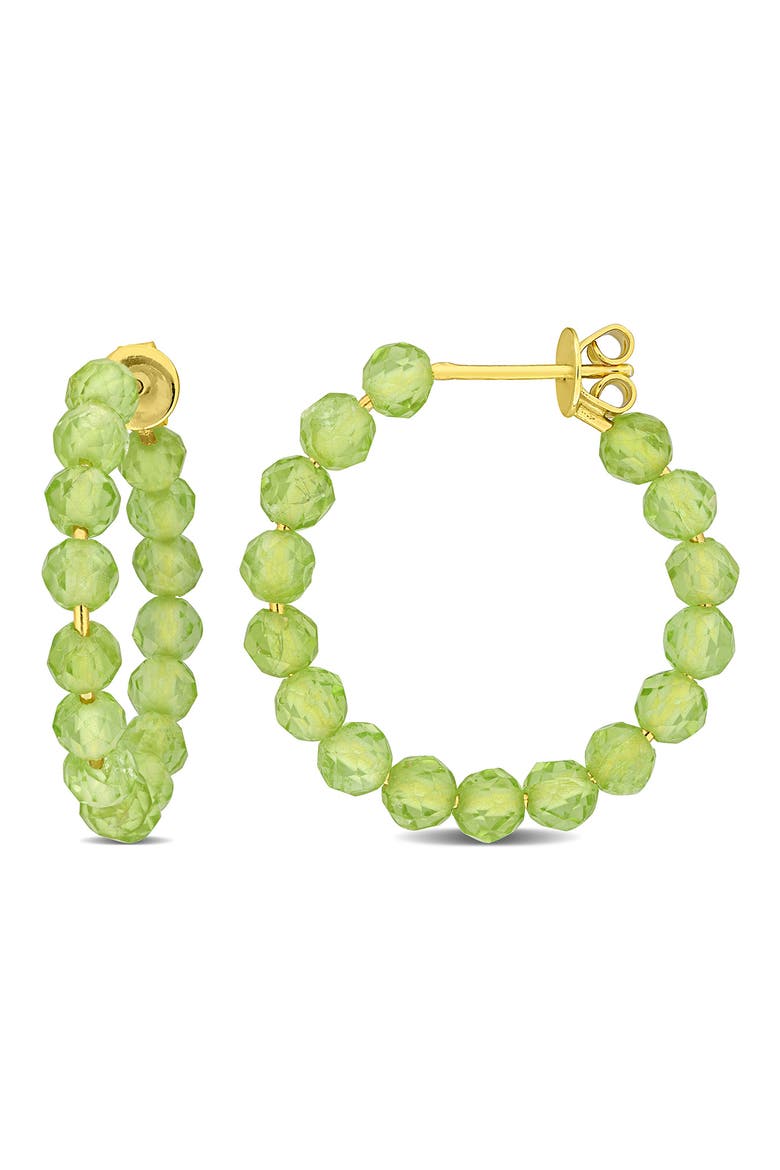 Faceted Hoop Earrings, Main, color, PERIDOT