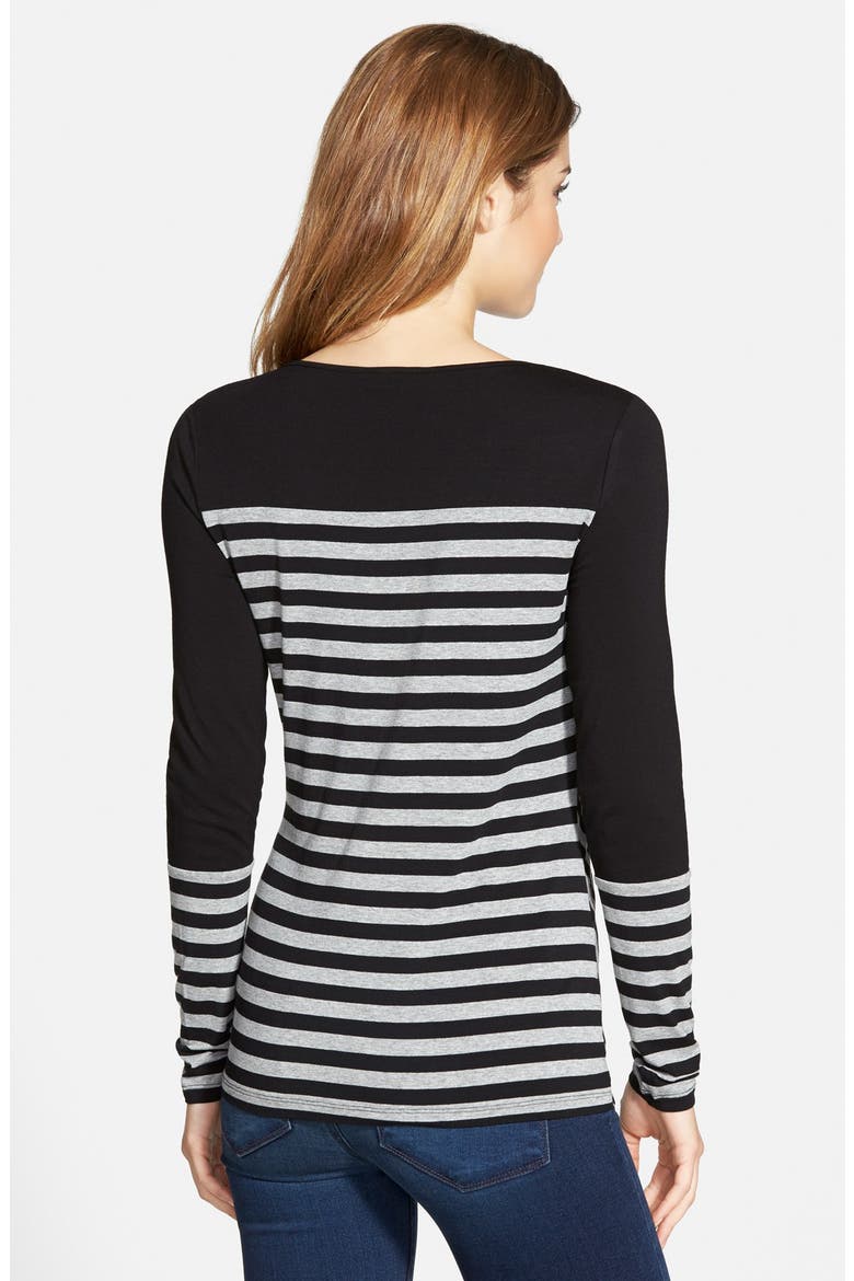 'Celeste' Multidirectional Stripe Top (Nordstrom Exclusive), Alternate, color, RICH BLACK