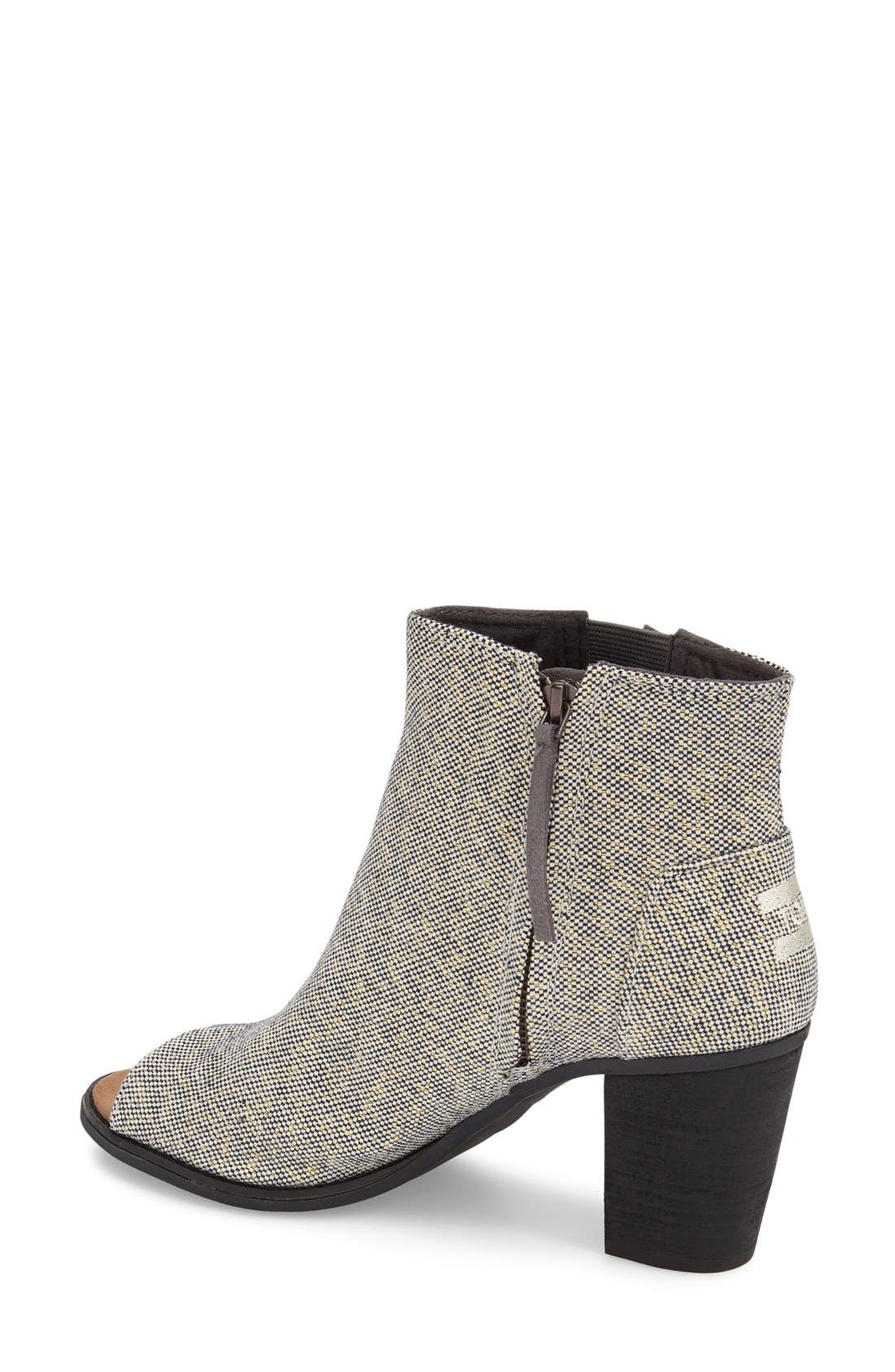 TOMS 'Majorca' Metallic Peep Toe Bootie, Alternate, color, 