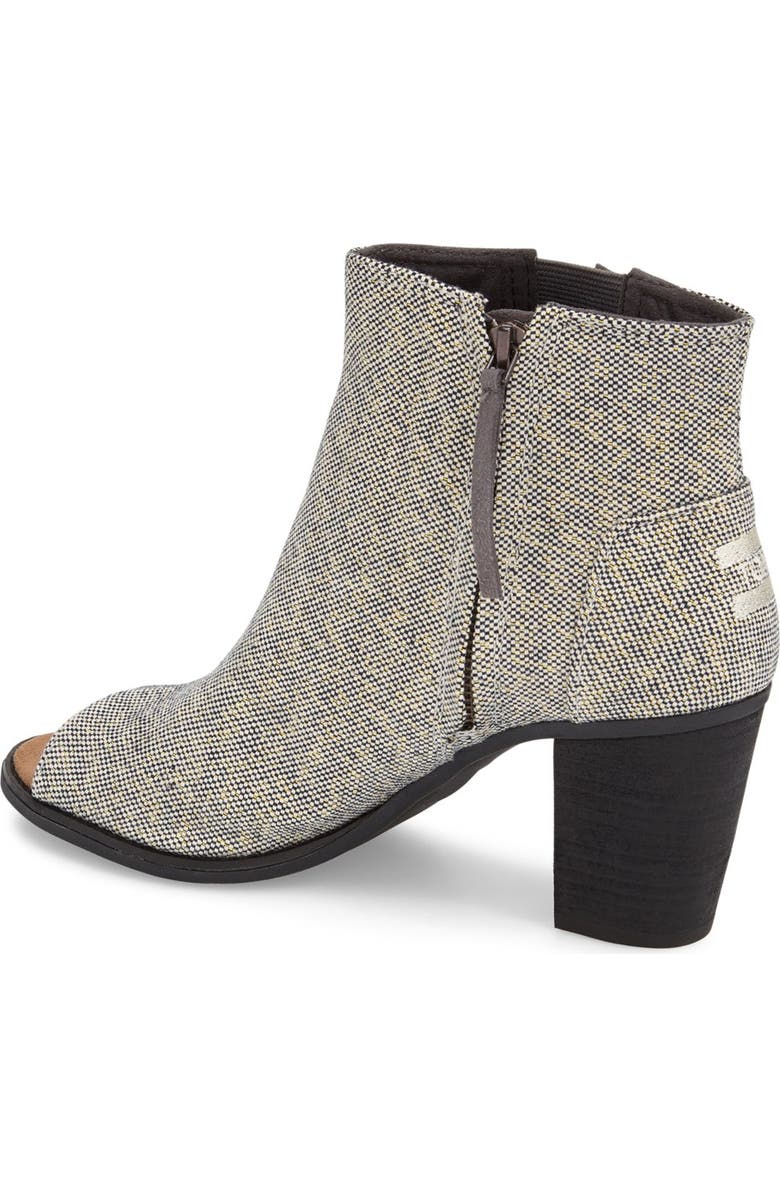 TOMS 'Majorca' Metallic Peep Toe Bootie, Alternate, color,