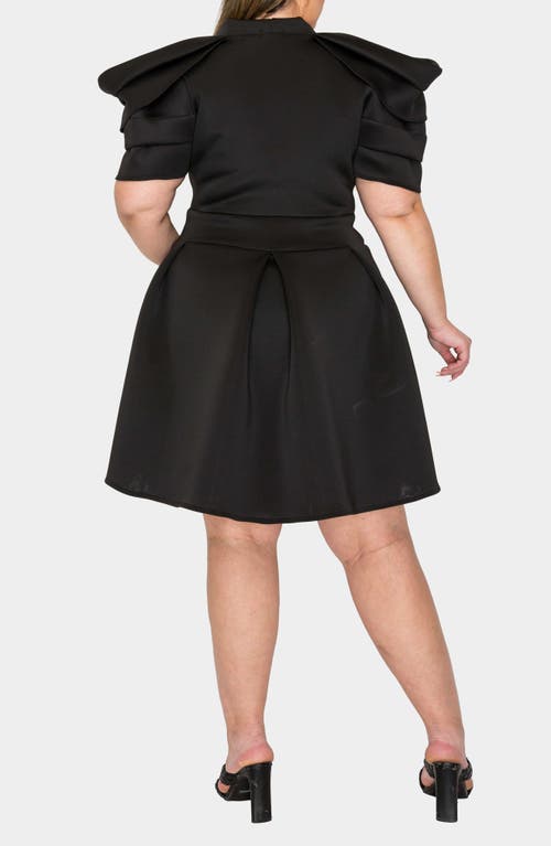 L I V D Karina Statement Stretch Neoprene Fit & Flare Dress