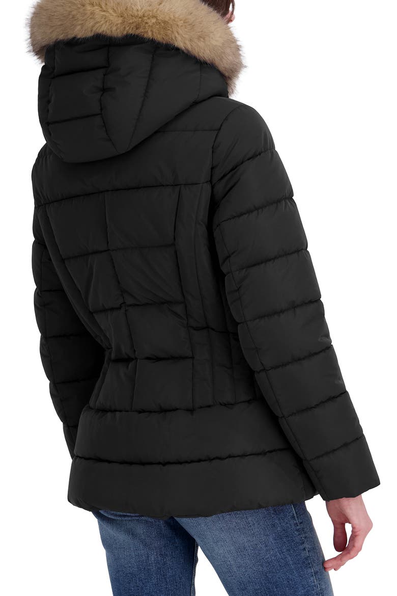 Nico Faux Fur Trim Water Resistant Puffer Coat, Alternate, color, BLK