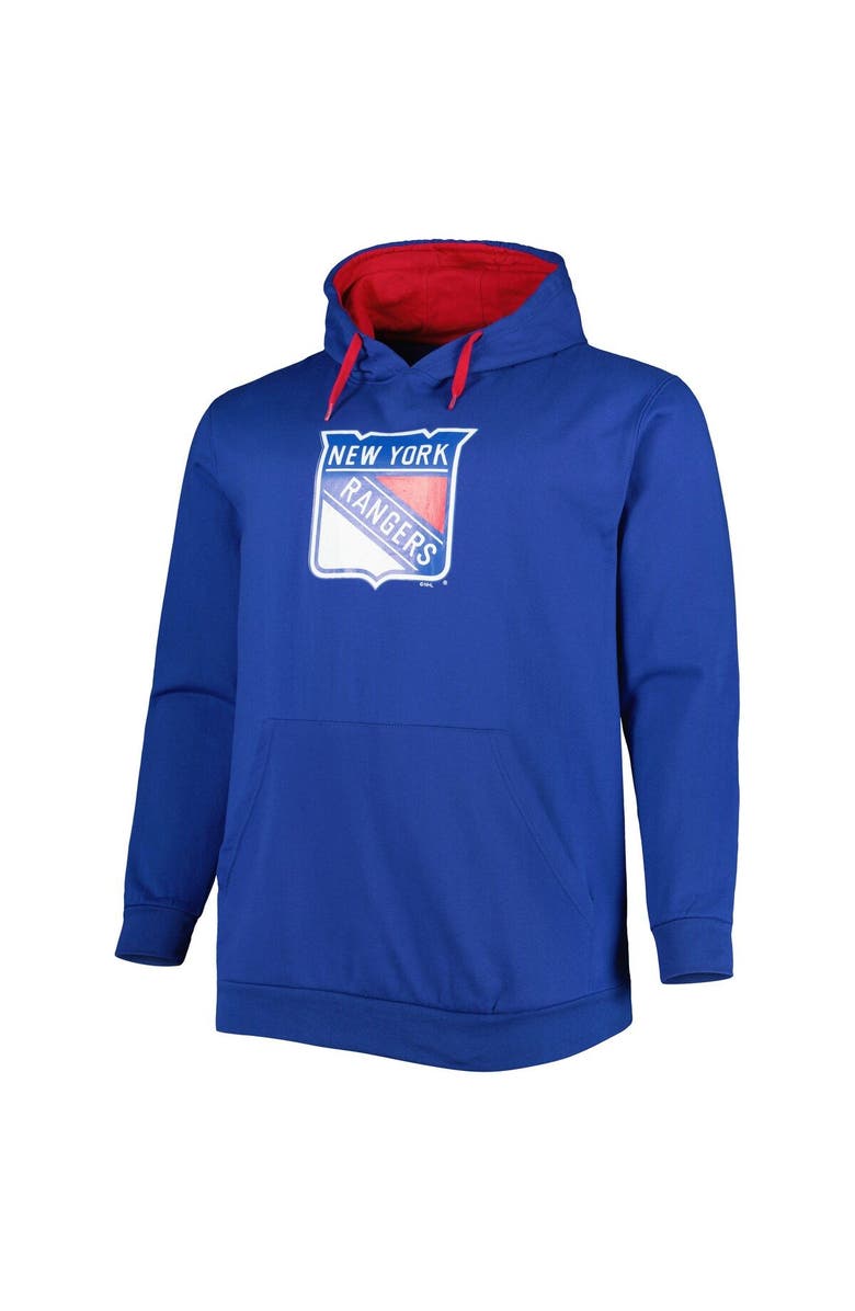 PROFILE Men's Blue New York Rangers Big & Tall Fleece Pullover Hoodie, Alternate, color, Blue