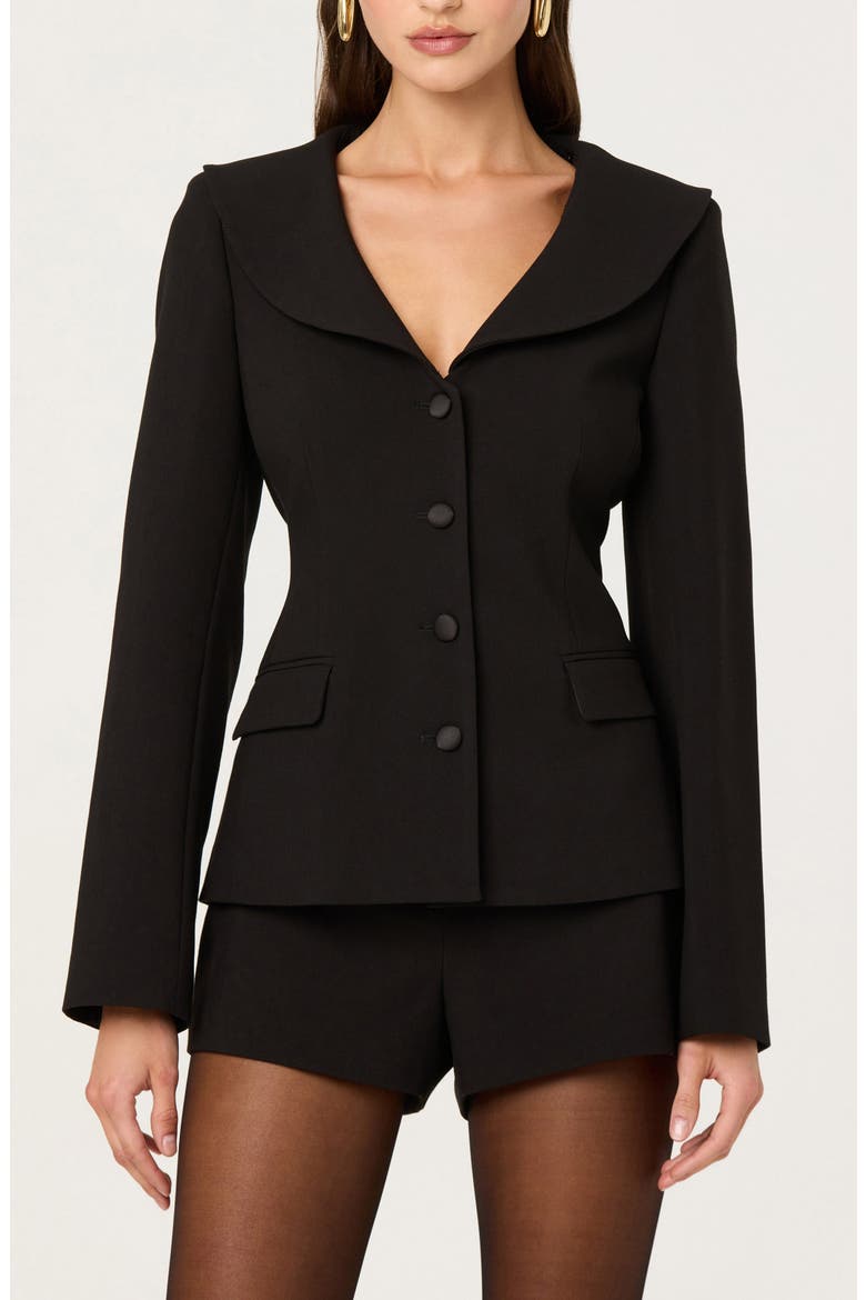 Stefani Jacket with Removable Faux Fur Collar, Alternate, color, BLACK