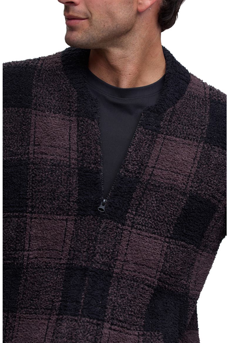 CozyChic Plaid Bomber Jacket, Alternate, color, UMBER MULTI