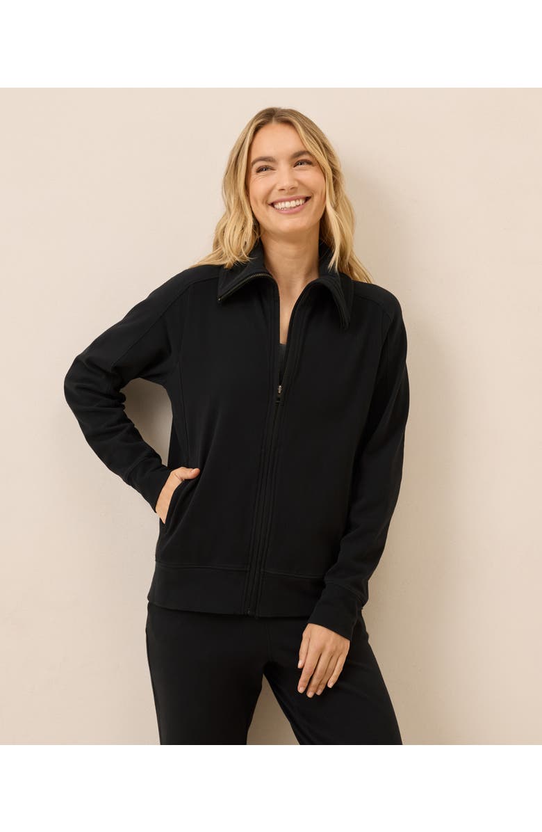 Pact Organic Cotton CloudKnit Zip Jacket, Main, color, Black