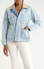 Lucky Brand Canvas Collar Denim Barn Jacket
