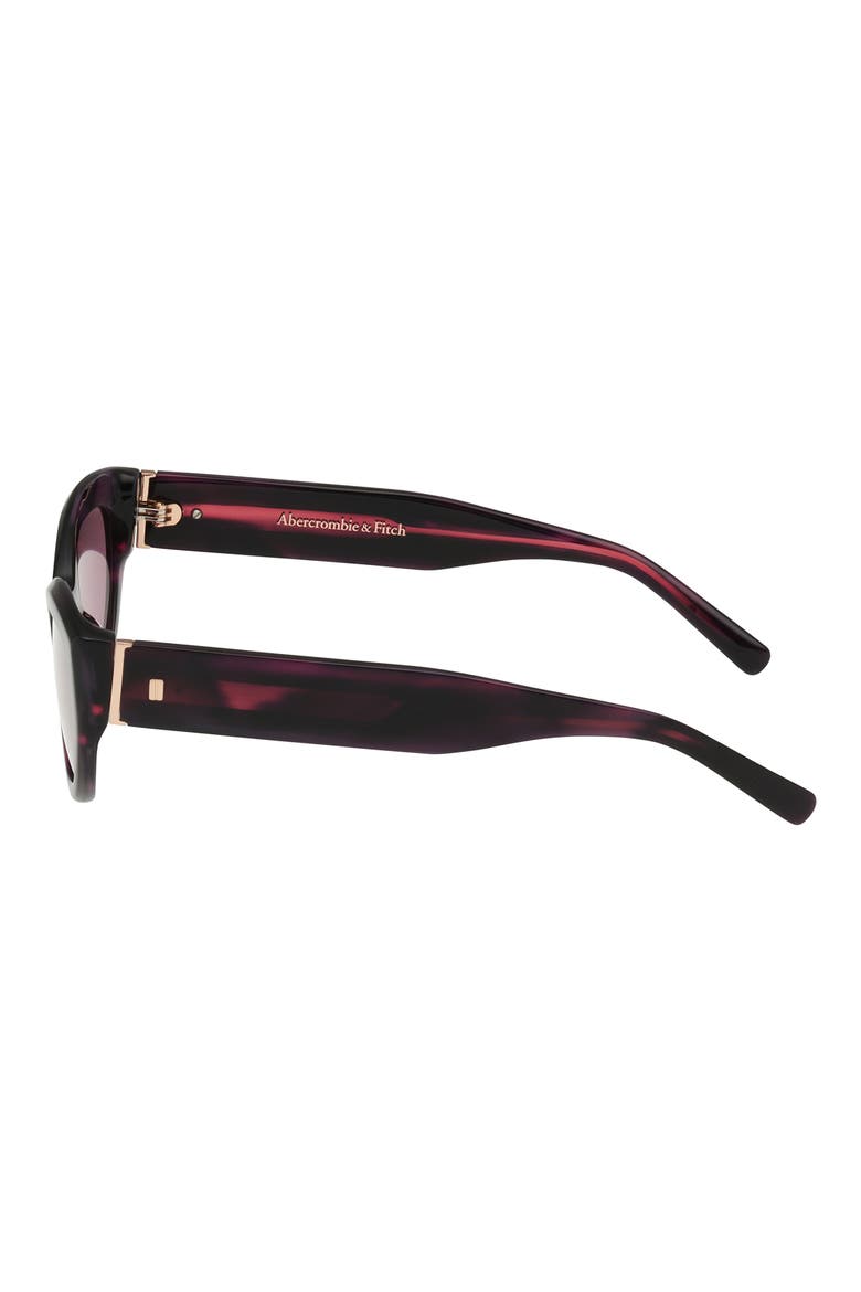 52mm Cat Eye Sunglasses, Alternate, color, HORN / PLUM LENS