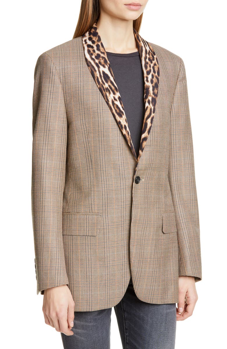 R13 Mixed Print Shawl Collar Jacket, Alternate, color, 